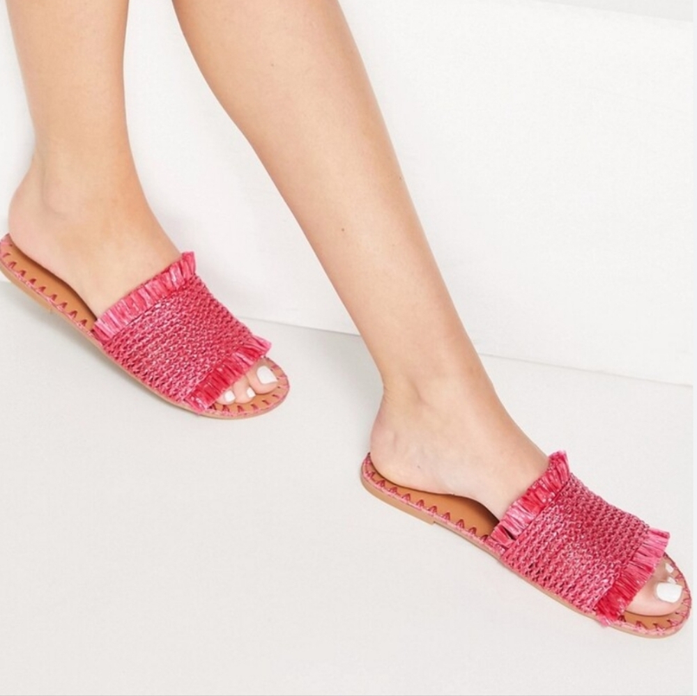 Easter Pink ASOS DESIGN Features woven raffia mules in pink size 7 NWT